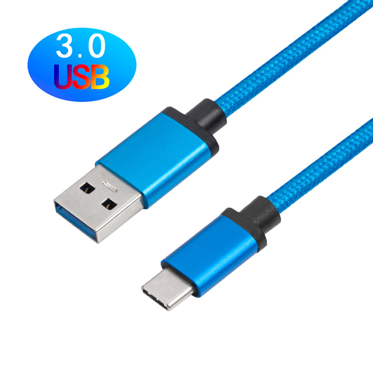 USB3.0AM-TO-C-尼龙编织网（纯蓝)-1