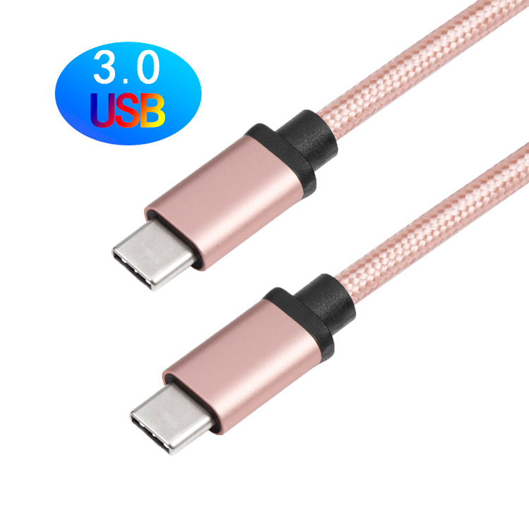 USB3.0AM TO C 尼龙编织网（玫瑰金) (1010）